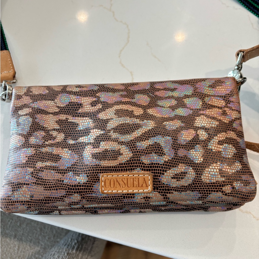 Consuela Iridescent Leopard Crossbody Bag